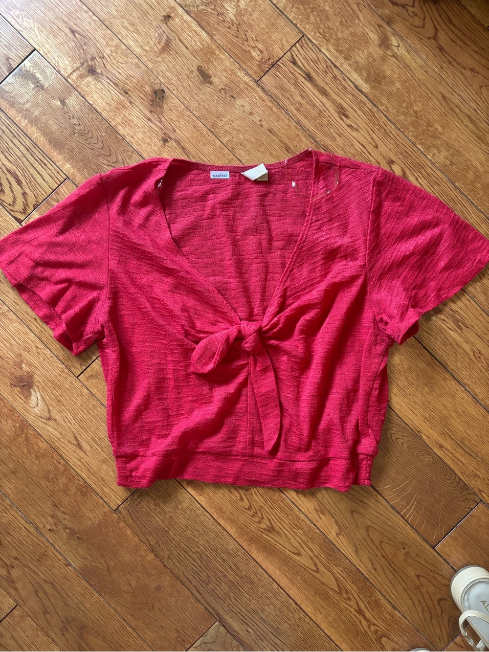 Marshalls Red Tie-Front Crop Top